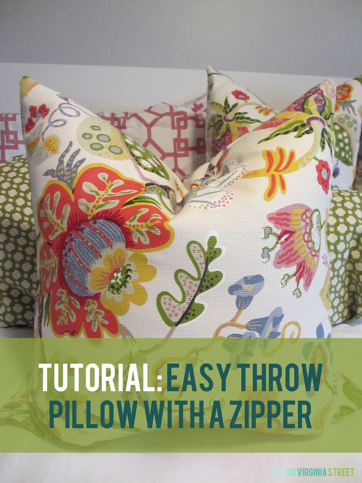 Tutorial Throw Pillow with a Zipper Life On Virginia Street Bloglovin’